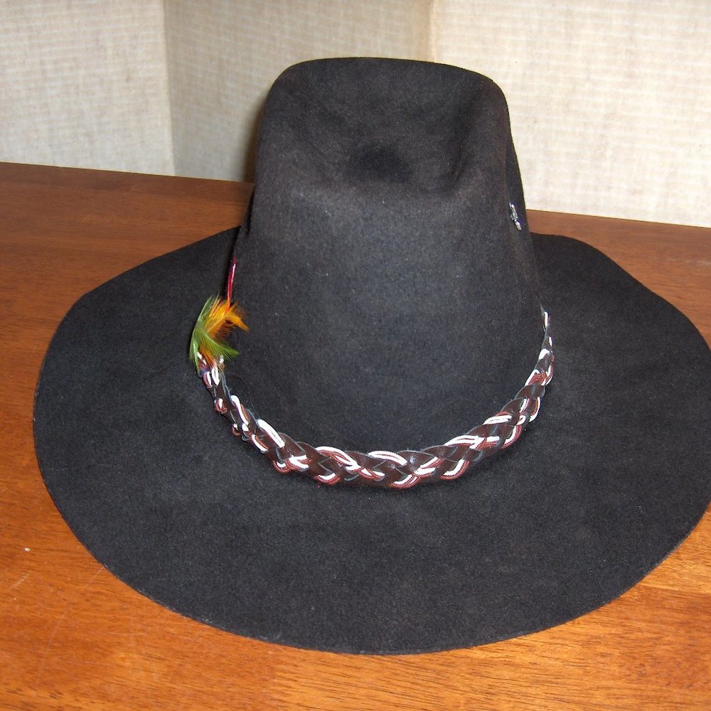 Felt Hat Size 7 1/4, 16" Front to rear. 5 1/2" High